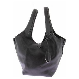 Polo Ralph Lauren Polo Play Black Leather Handbag Black