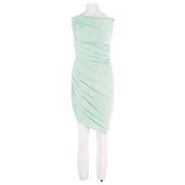 Norma Kamali Graues Karo Midikleid Grau