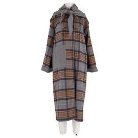 Autre Marque Grauer Wollmantel Grau