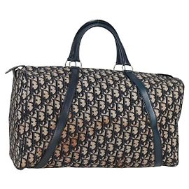 Bolso Boston Christian Dior Trotter Canvas Navy Silver Otro