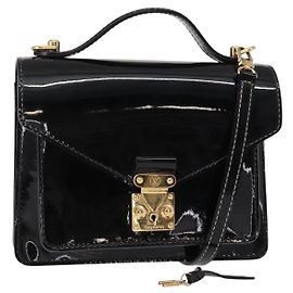 Borsa a mano LOUIS VUITTON Vernis Monceau BB 2way Noir Manetic LV Altro