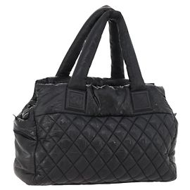 Borsa a mano CHANEL Nylon Nero Argento CC Altro