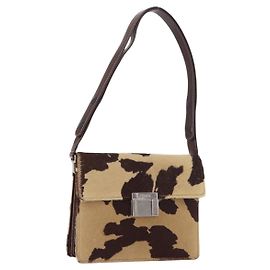Sac à épaule FENDI Harako Leather Beige Silver Autre