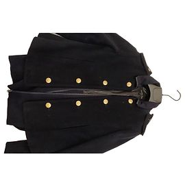 Patrizia Pepe Blue Double-Breasted Short Coat Blue