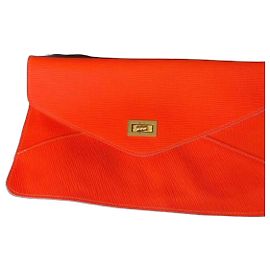 Sonia Rykiel Orange Leder Clutch Orange