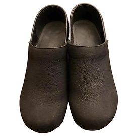 Autre Marque Sanita Leder Clogs Schwarz Beige