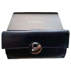 Gucci Geldbörse aus schwarzem Leder Schwarz