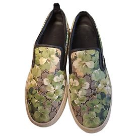 Baskets slip-on Gucci GG Supreme monogramme floral Marron Vert