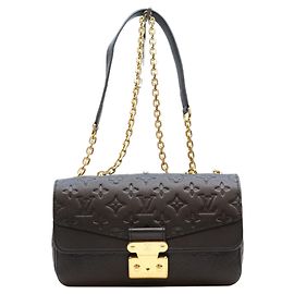 Bolsa de Ombro com Corrente Louis Vuitton Monogram Empreinte Noir Marceau Preto