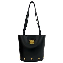 Bolsa de ombro em couro Salvatore Ferragamo Preto