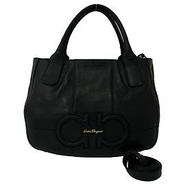 Borsa in pelle Salvatore Ferragamo Izzy Gancini Nero