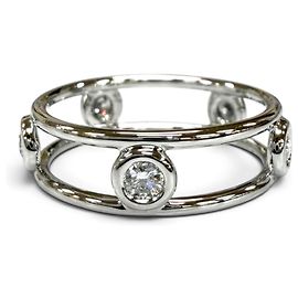 Autre Marque Anel Tiffany & Co. Elsa Peretti Platinum 950 Double Wire com 5 diamantes Prata