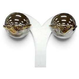 Orecchini a sfera con logo Triangle Prada Argento D'oro
