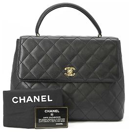 Borsa CHANEL Coco nera in pelle caviar Nero