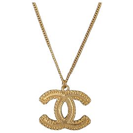 Collar Chanel CC 12A XL Logo Mate Tono Dorado Dorado
