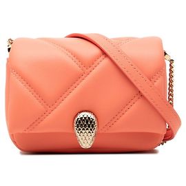 Bulgari Borsa a tracolla con catena Micro Bvlgari Serpenti Cabochon Rosa