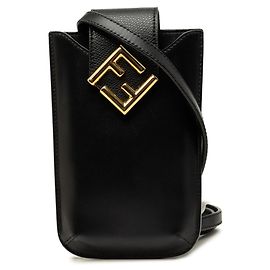 Fendi FF Diamond Phone Pouch Black
