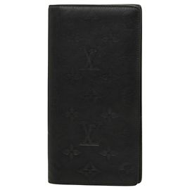 Louis Vuitton Monogram Shadow Portefeuille Brazza Long Wallet Nero