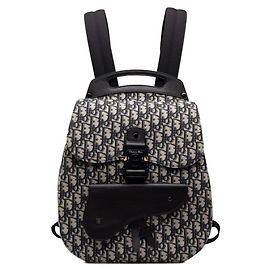 Christian Dior Dior Oblique Saddle Gallop Rucksack Schwarz Beige