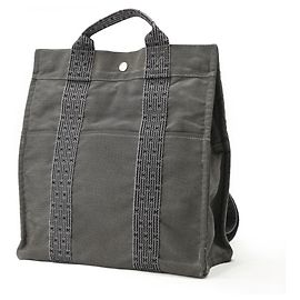 Hermès Hermes Herline Ad MM Nylon Canvas Tote Backpack Castaño