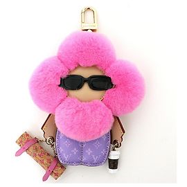 Louis Vuitton Monogram Nerzfell-Bag Charm Pink Lila