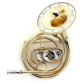 Louis Vuitton LV Symphony Brosche aus Metall und Horn Silber Golden