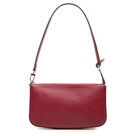 Louis Vuitton Epi Pochette Accessoires Handbag Dark red