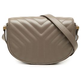 Autre Marque Bolsa de ombro em couro cinza Saint Laurent Marrom