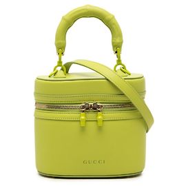 Bolsa de mão Gucci Bamboo em couro verde claro Verde claro