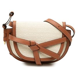 Bolso bandolera Loewe Mini Gate Castaño Crudo