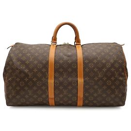 Bolso Boston Louis Vuitton Monogram Keepall 55 Castaño Monograma