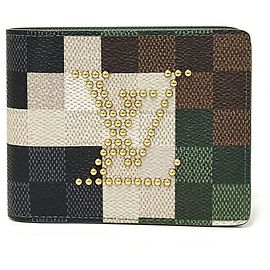 Louis Vuitton Portefeuille Slender Bi-fold Wallet Marrone Nero Beige Verde