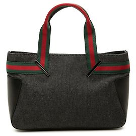 Sac à main Gucci en denim noir avec bande Web Noir