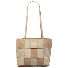Chanel Beige Suede Patchwork Tote Beige
