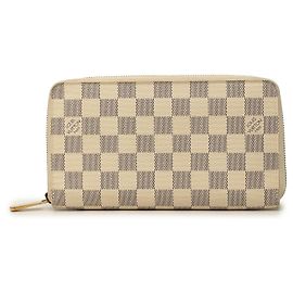Louis Vuitton White Damier Azur Zippy Long Wallet White