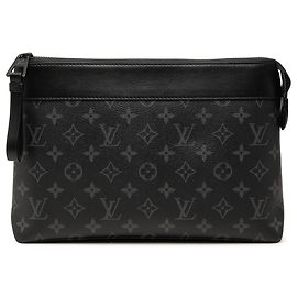 Louis Vuitton Black Monogram Eclipse Pochette Voyage Souple Nero