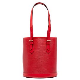 Louis Vuitton Red Epi Petit Bucket Rot