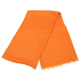 Hermès Orange Cashmere Schal mit Fransen Orange