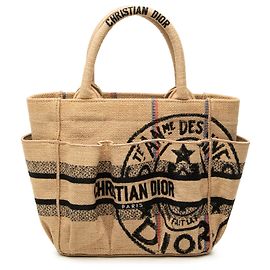Bolso Tote Dior Catherine Small de yute beige Beige