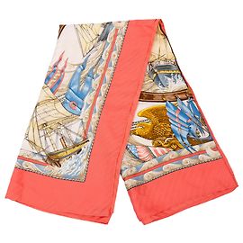 Hermès Pink Vive le Vent Plissierter Seidenschal 90 Andere