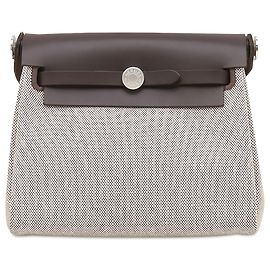 Hermès Herbag Zip 20 in Toile Militaire Beige e Vache Hunter Beige