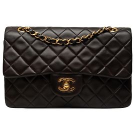 Chanel Black Small Classic Lambskin Double Flap Noir