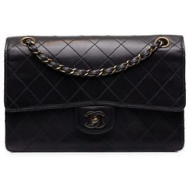 Chanel Black Medium CC Quilted Lambskin Single Flap Preto