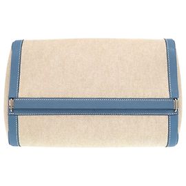 Clutch Hermès em Toile Bege Bege