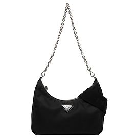 Borsa Prada Black Mini Saffiano Trimmed Tessuto Re Edition 2005 Nero