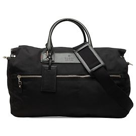 Bolsa de viagem Gucci em nylon preto com faixa Web Preto