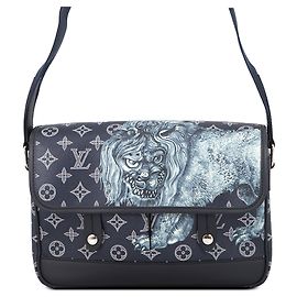Louis Vuitton Blue Chapman Brothers Monogram Savane Messenger PM Blau Marineblau