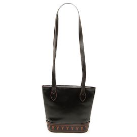 Autre Marque Saint Laurent Black Leather Y Cutout Shoulder Bag Black