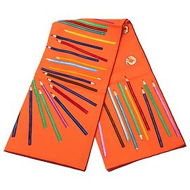 Hermès Orange A Vos Crayons Seidentuch 90 Orange