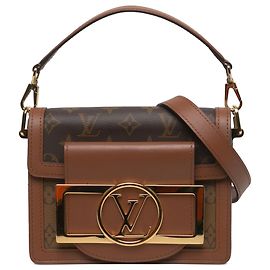 Louis Vuitton Brown Monogram Reverse Mini Dauphine Lock XL Marrom